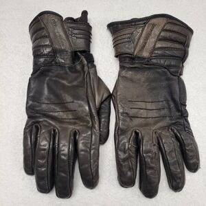 Street and Steel well worn black leather riding gloves size LG